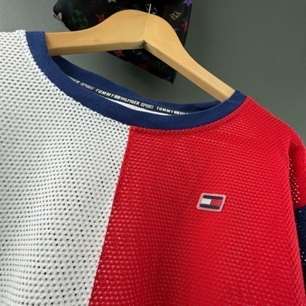 Tommy Hilfiger Sport Color Split Blocked Mesh Long Sleeve Shirt - Picture 13 of 16